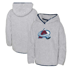 Colorado Avalanche Girls Youth Ultimate Teddy Fleece Pullover Hoodie Heather Gray