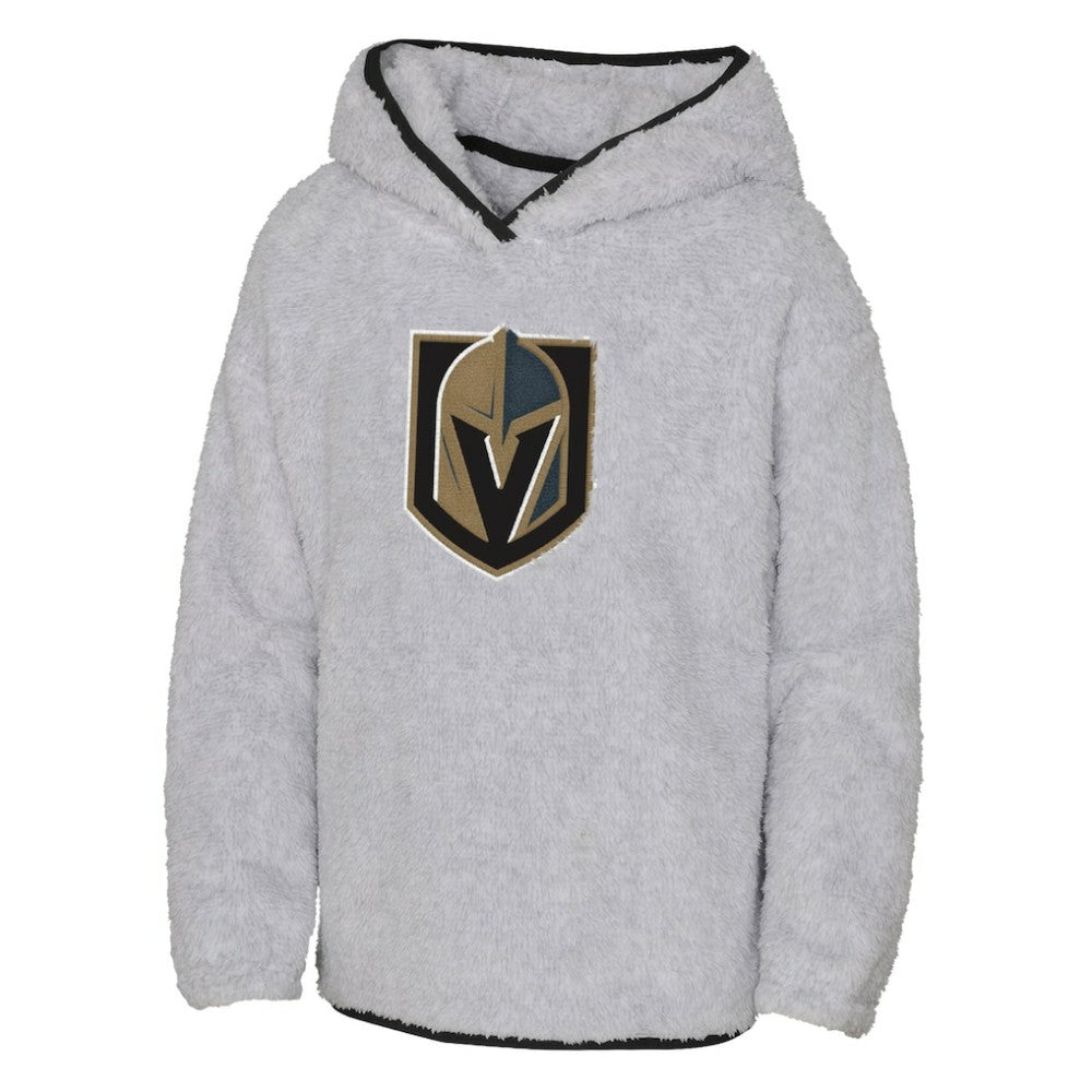Vegas Golden Knights Girls Youth Ultimate Teddy Fleece Pullover Hoodie Heather Gray