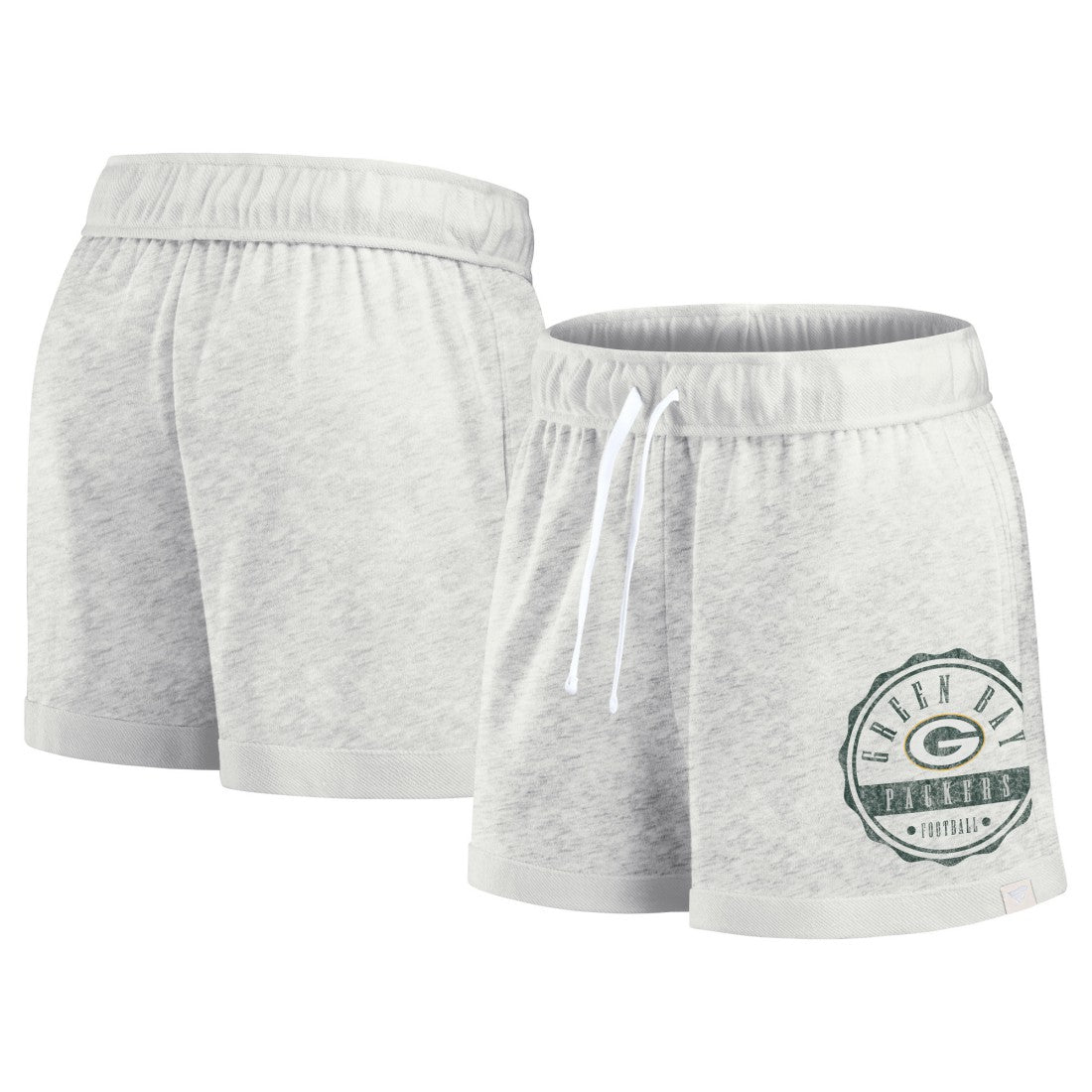Green Bay Packers Women's Vintage Badge Shorts - Oatmeal sale