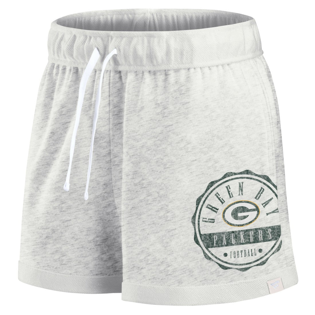 Green Bay Packers Women's Vintage Badge Shorts - Oatmeal sale