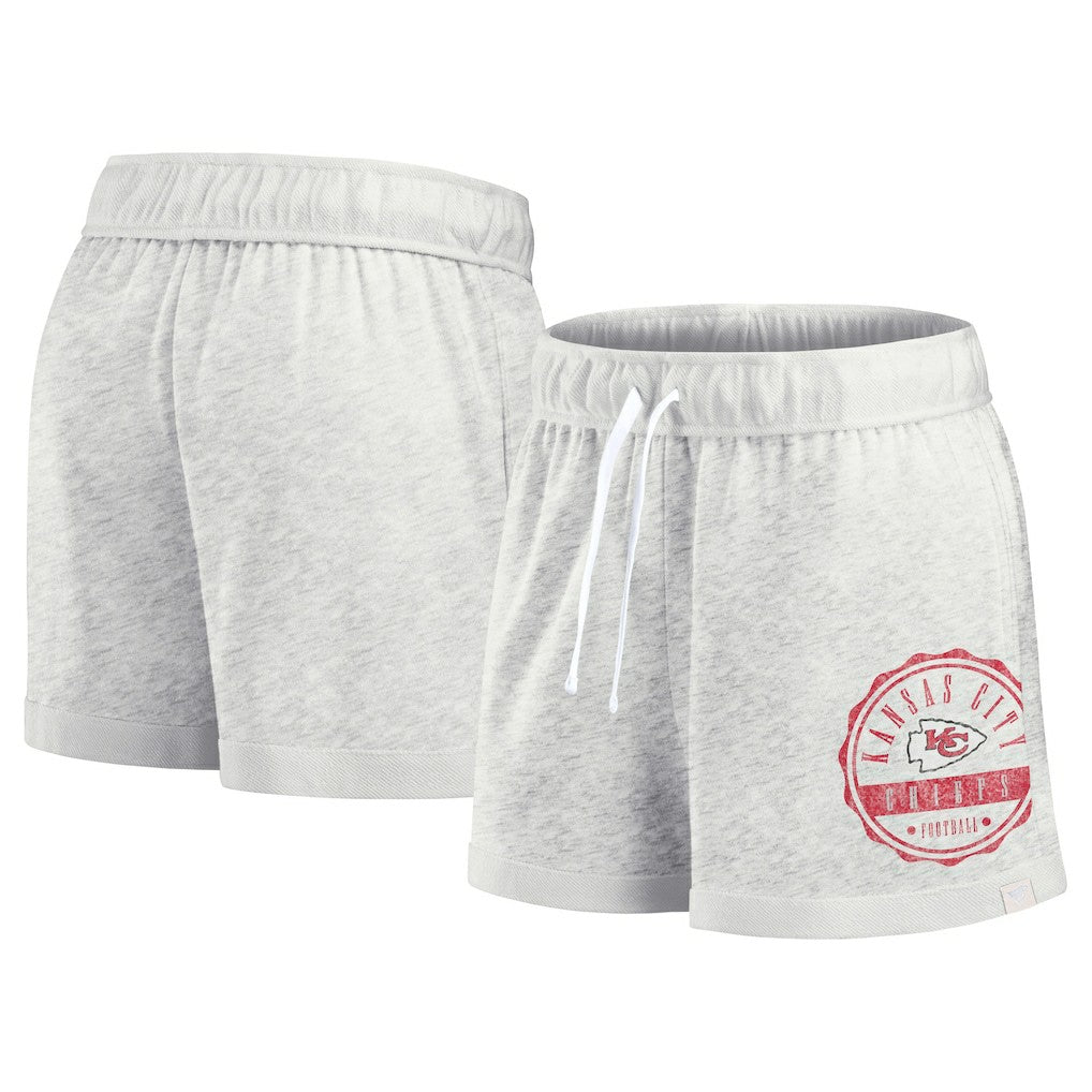 Kansas City Chiefs Women's Vintage Badge Shorts - Oatmeal outlet