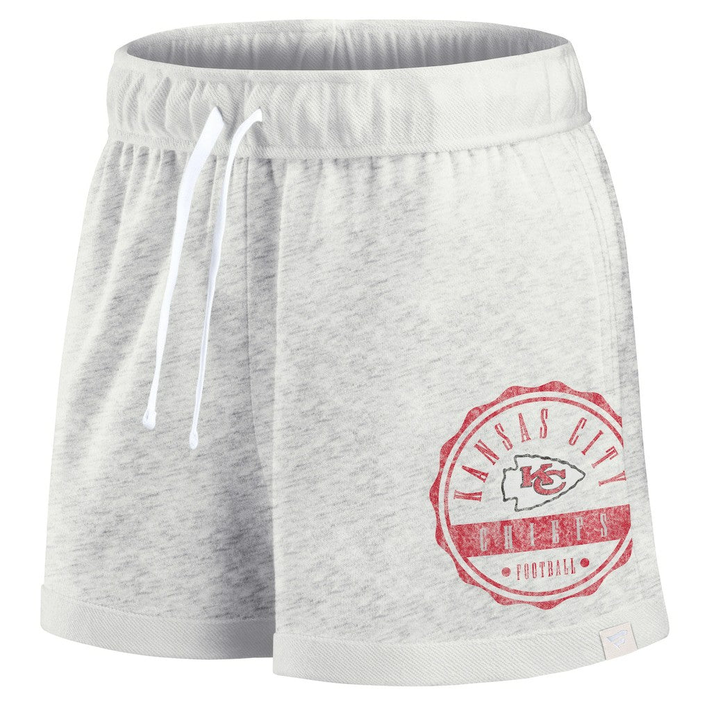 Kansas City Chiefs Women's Vintage Badge Shorts - Oatmeal outlet