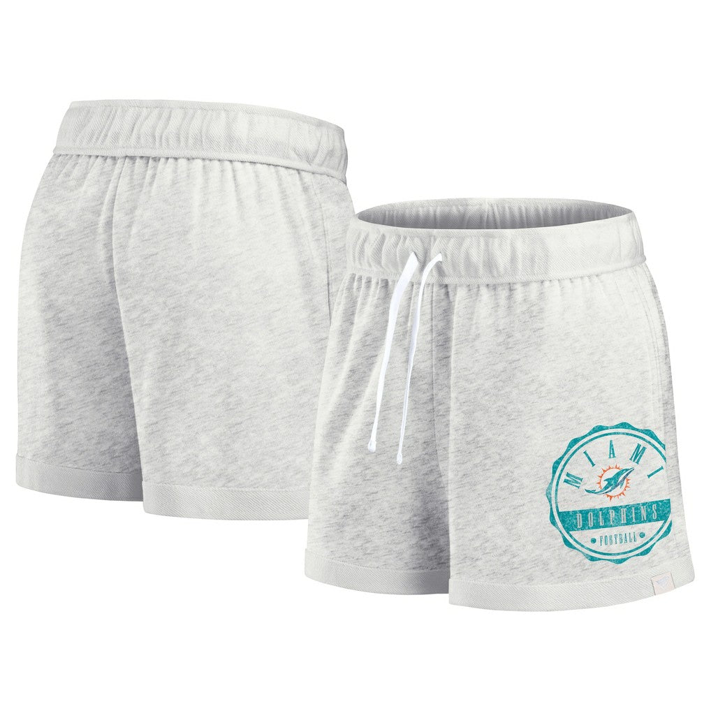 Miami Dolphins Women's Vintage Badge Shorts - Oatmeal for sale