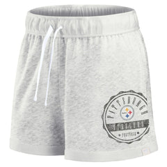 Pittsburgh Steelers Women's Vintage Badge Shorts - Oatmeal for sale
