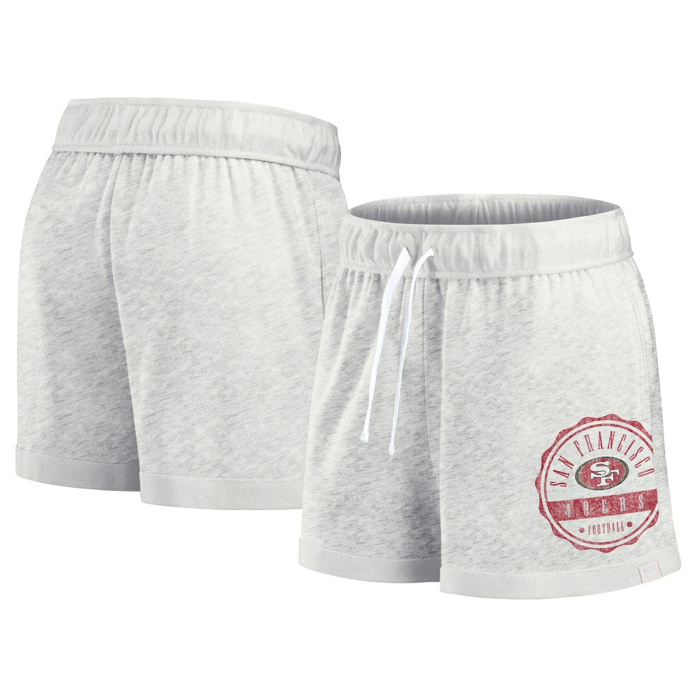 San Francisco 49ers Women's Vintage Badge Shorts - Oatmeal sale