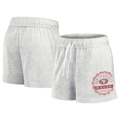 San Francisco 49ers Women's Vintage Badge Shorts - Oatmeal sale