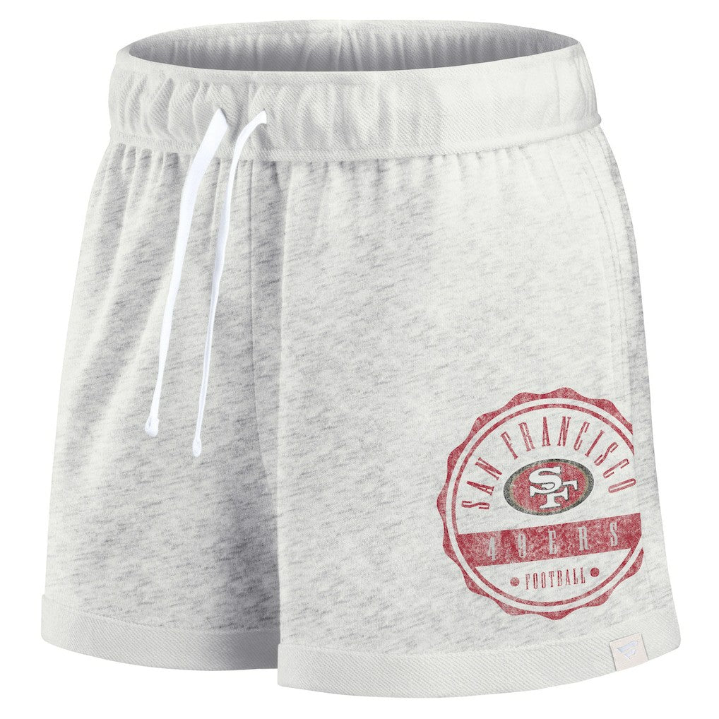 San Francisco 49ers Women's Vintage Badge Shorts - Oatmeal sale