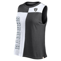 Las Vegas Raiders FanaticsWomen's Script Color Block Tank Top - Black/White discount