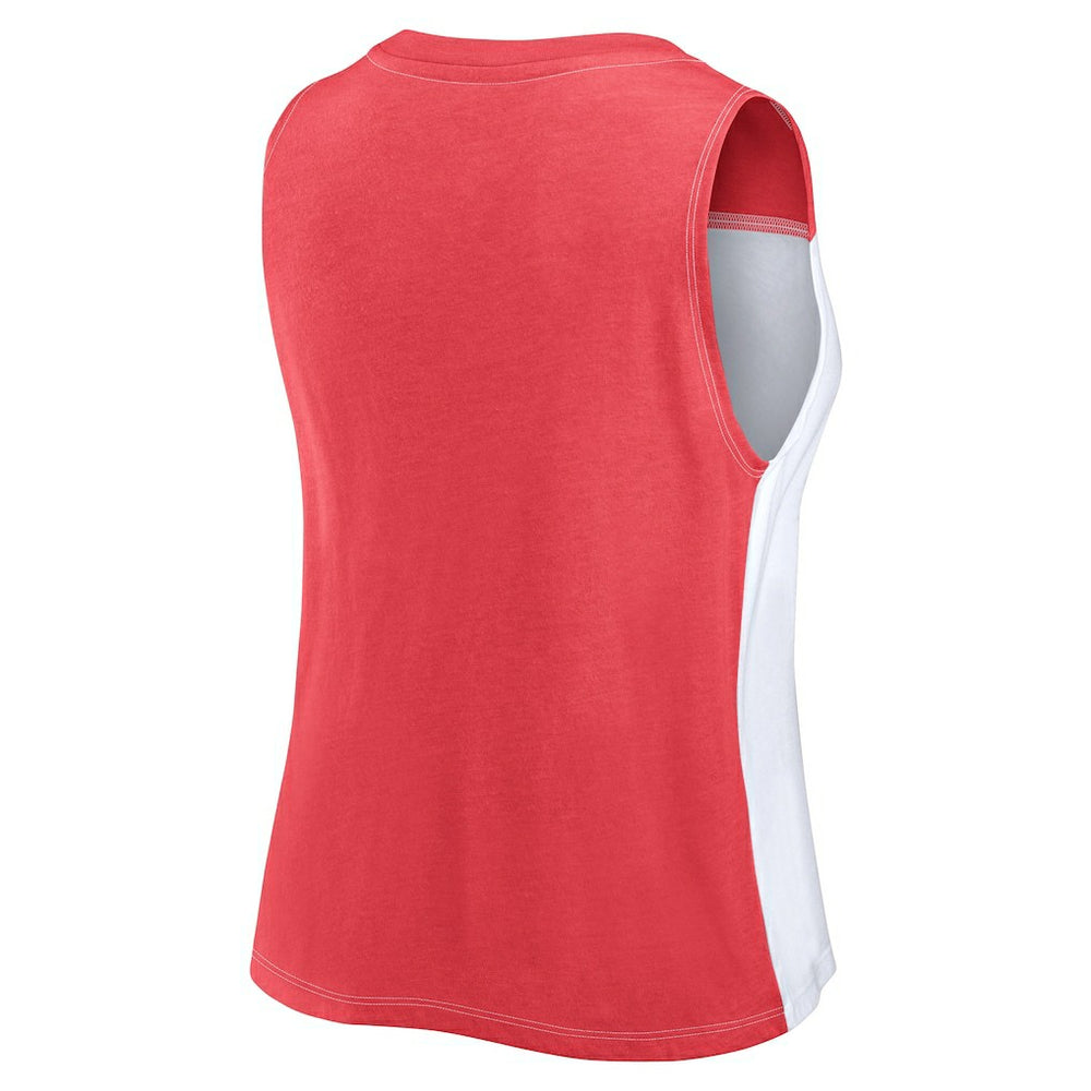 San Francisco 49ers Women's Script Color Block Tank Top - Scarlet/White for sale