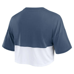 Denver Broncos Women's Boxy Color Split Cropped T-Shirt - Navy/White online