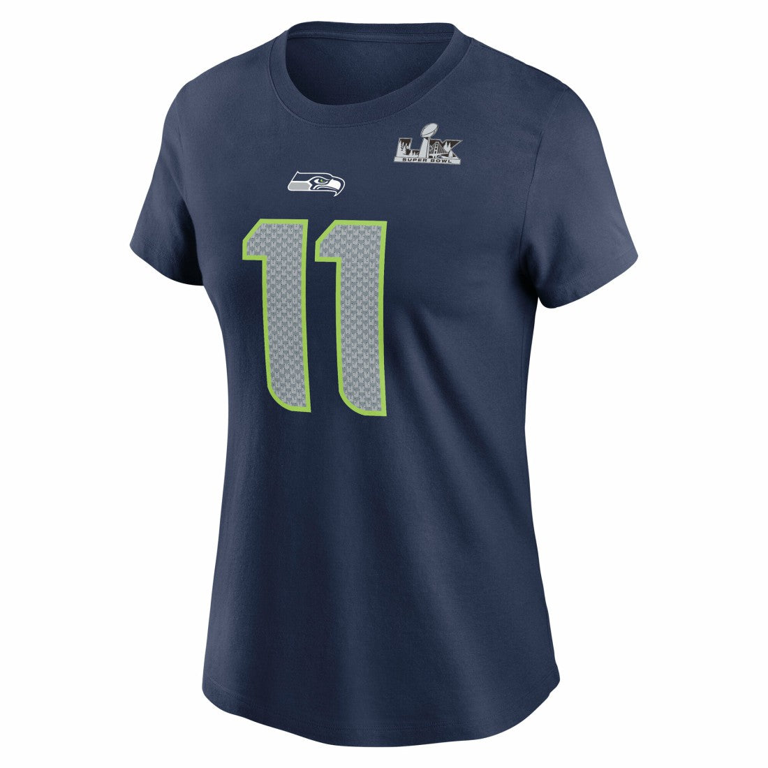 Jaxon Smith-Njigba Seattle Seahawks Women's Super Bowl LX Patch Name & Number T-Shirt - College Navy | Nike sale