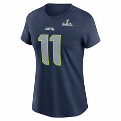 Jaxon Smith-Njigba Seattle Seahawks Women's Super Bowl LX Patch Name & Number T-Shirt - College Navy | Nike sale