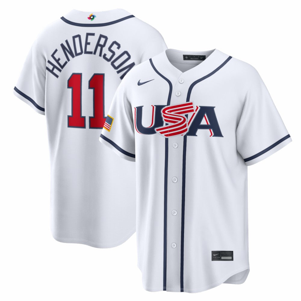 Gunnar Henderson USA Baseball 2026 World Baseball Classic Home Stadium Jersey - White | Nike