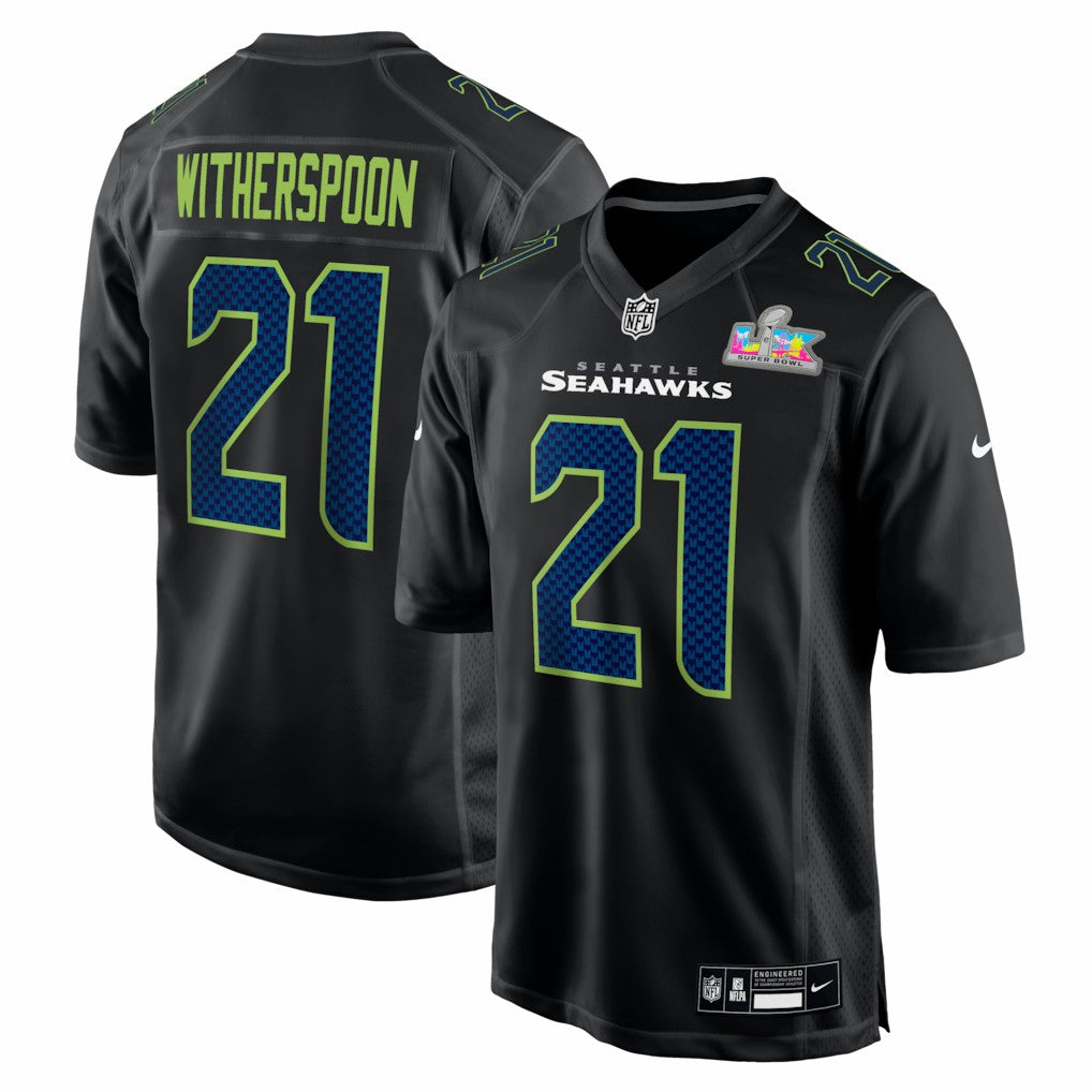 Devon Witherspoon Seattle Seahawks Super Bowl LX Patch Carbon Fashion Game Jersey - Black | Nike sale