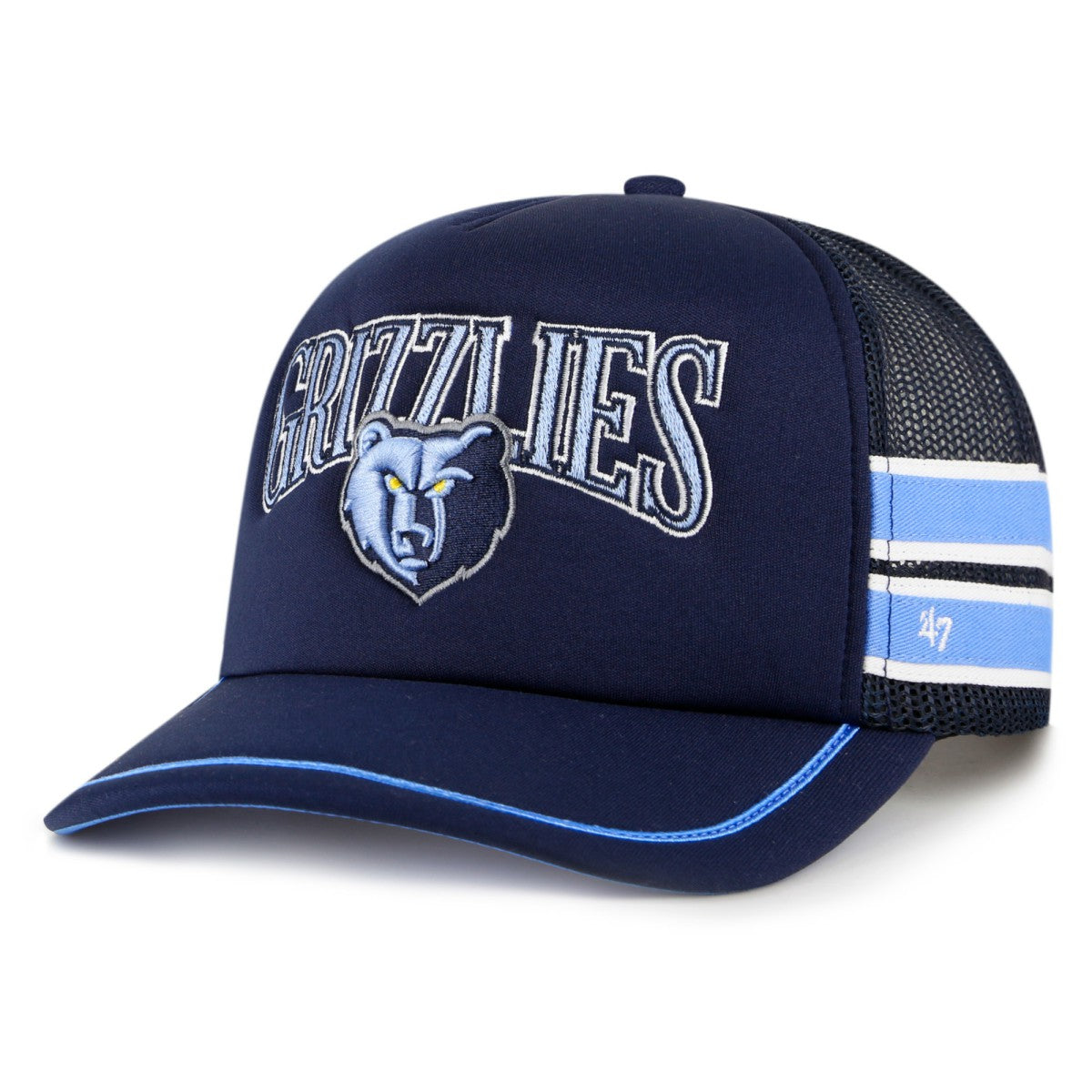 Memphis Grizzlies '47 Sidebrand Stripes Trucker Adjustable Hat - Navy | 47 brand outlet