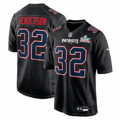 TreVeyon Henderson New England Patriots Super Bowl LX Patch Carbon Fashion Game Jersey - Black | Nike cheap