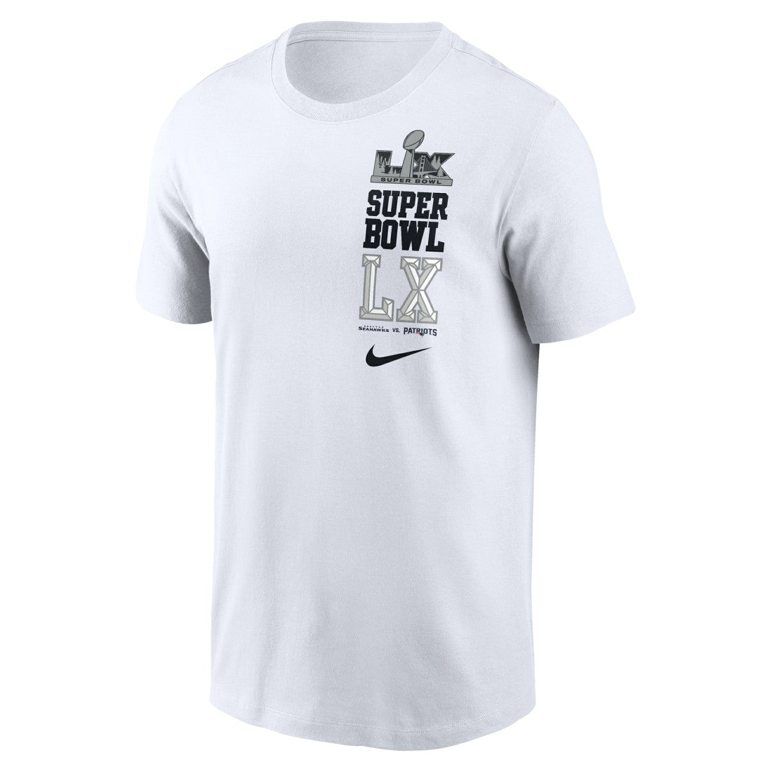 New England Patriots vs. Seattle Seahawks Super Bowl LX Dueling T-Shirt - White | Nike cheap