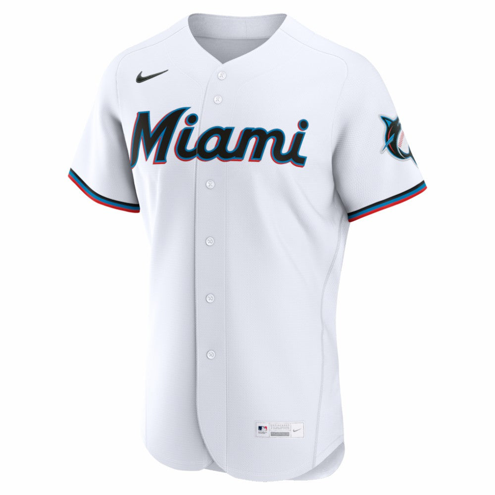 Miami Marlins Home Authentic Custom Jersey - White | Nike