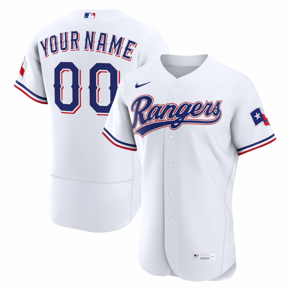 Texas Rangers Home Authentic Custom Jersey - White | Nike