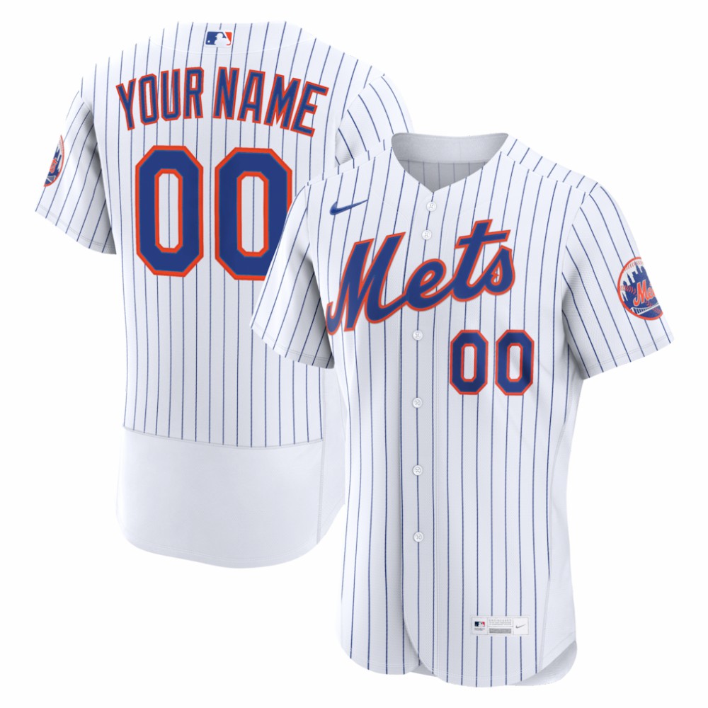 New York Mets Home Authentic Custom Jersey - White | Nike