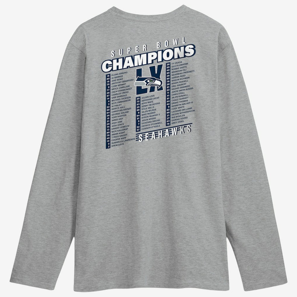 Seattle Seahawks Super Bowl LX Champions Best Teammates Roster Long Sleeve T-Shirt - Steel outlet