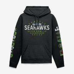 Seattle Seahawks Super Bowl LX Champions Banner Year Hoodie - Black sale