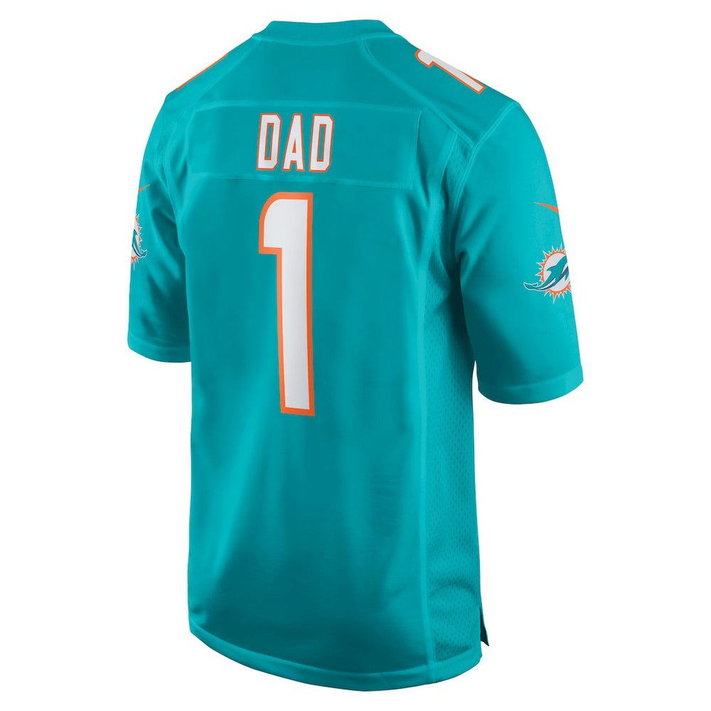 Number 1 Dad Miami Dolphins Game Jersey - Aqua | Nike discount