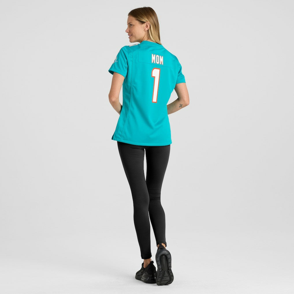 Number 1 Mom Miami Dolphins Women's Game Jersey - Aqua | Nike outlet