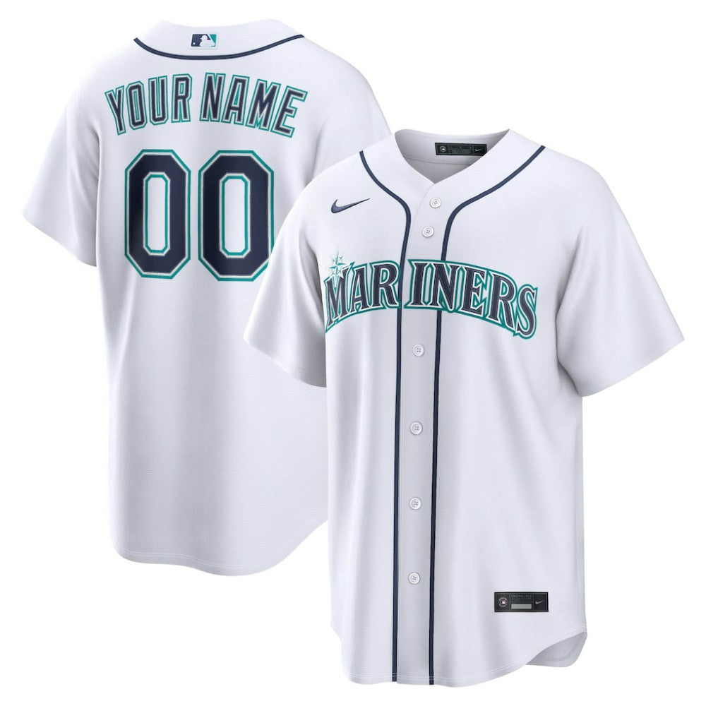 Seattle Mariners Home Replica Custom Jersey - White | Nike