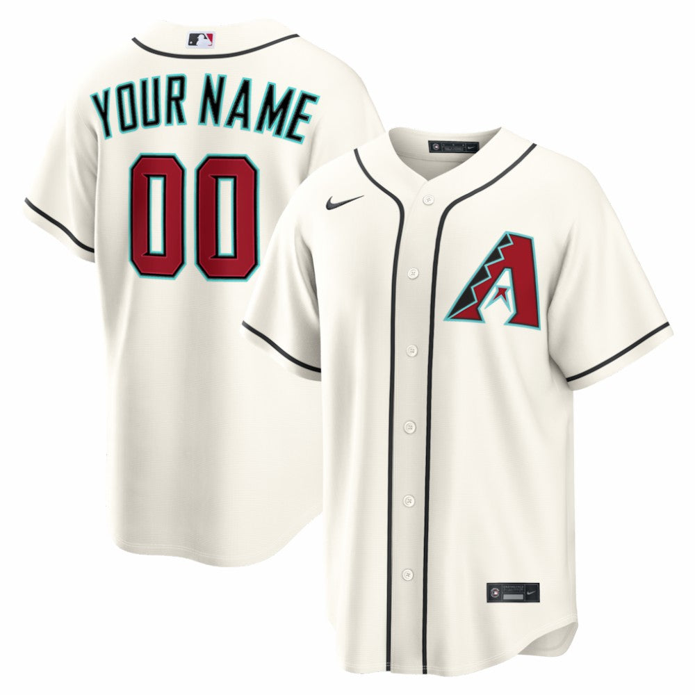 Arizona Diamondbacks Home Replica Custom Jersey - Cream | Nike