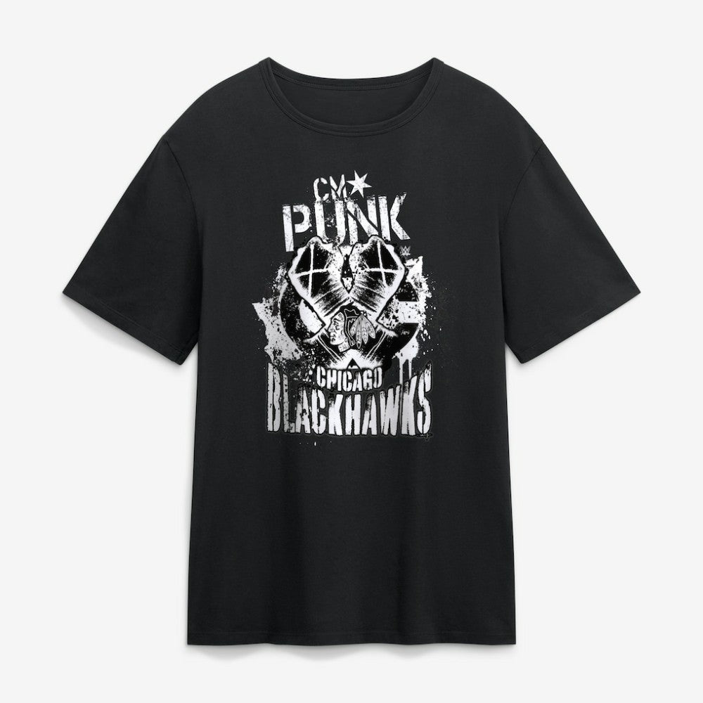 CM Punk x Chicago Blackhawks Fanatics T-Shirt Black