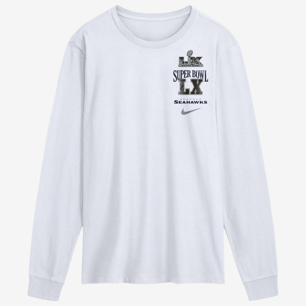 Seattle Seahawks Super Bowl LX Champions Long Ball Long Sleeve T-Shirt - White | Nike sale