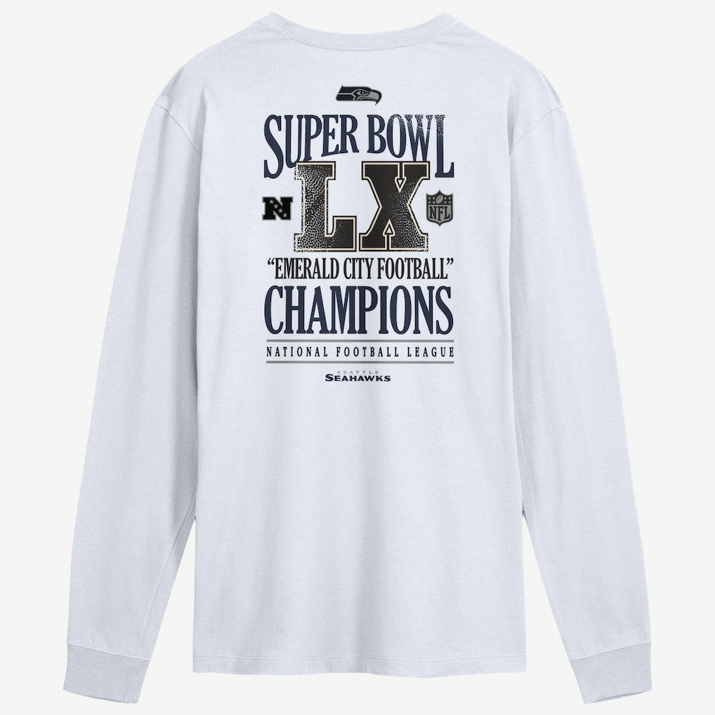 Seattle Seahawks Super Bowl LX Champions Long Ball Long Sleeve T-Shirt - White | Nike sale