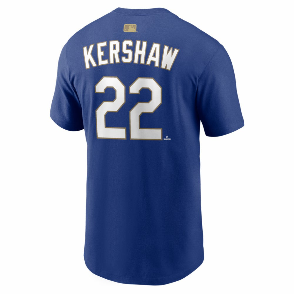 Clayton Kershaw Los Angeles Dodgers 2026 Gold Collection Name & Number T-Shirt - Royal | Nike