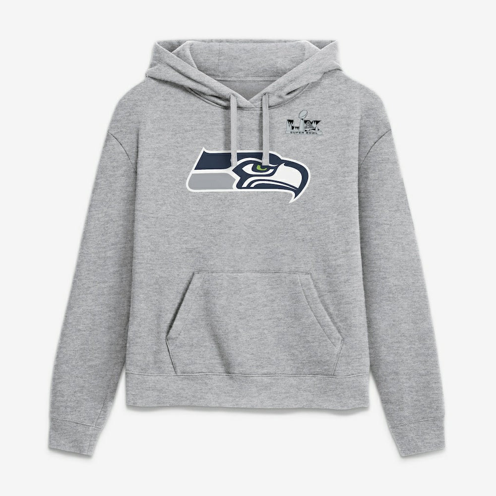Jaxon Smith-Njigba Seattle Seahawks Women's Super Bowl LX Champions Patch Name & Number Hoodie - Heather Gray | Nike sale