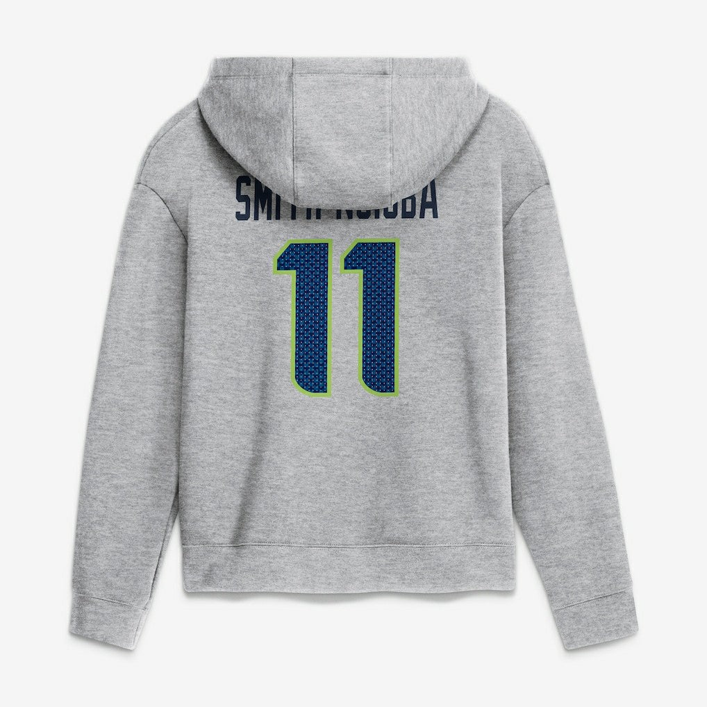 Jaxon Smith-Njigba Seattle Seahawks Women's Super Bowl LX Champions Patch Name & Number Hoodie - Heather Gray | Nike sale