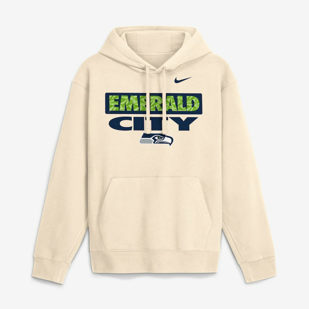Seattle Seahawks Emerald City Club Fleece Hoodie - Natural | Nike cheap
