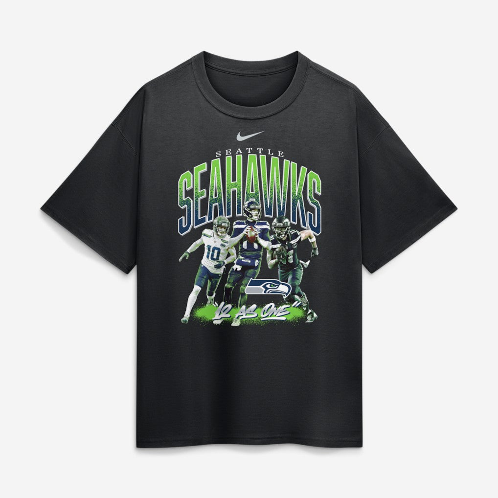 Seattle Seahawks 12 As One Loose T-Shirt - Black | Nike cheap
