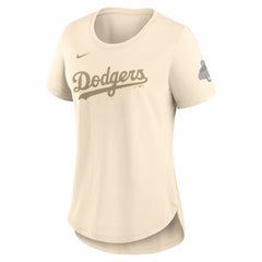Los Angeles Dodgers Women's 2026 Gold Collection Tri-Blend Wordmark T-Shirt - Natural | Nike