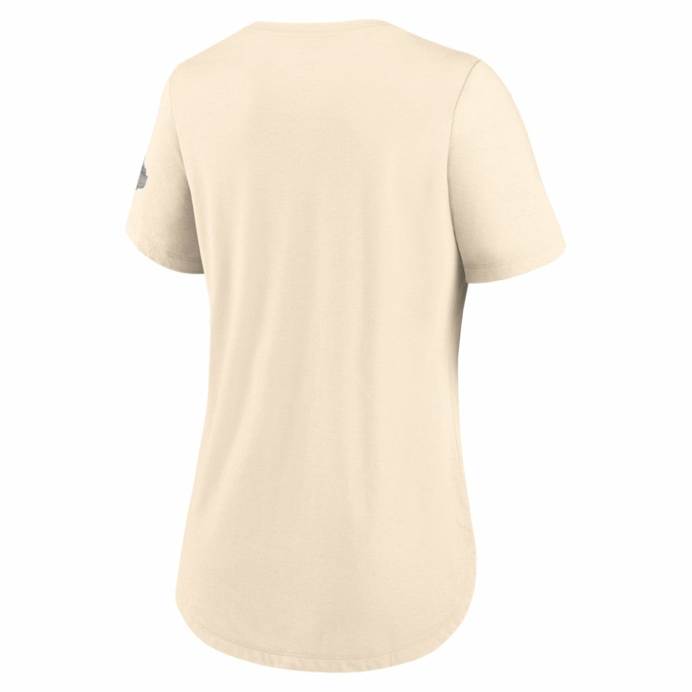 Los Angeles Dodgers Women's 2026 Gold Collection Tri-Blend Wordmark T-Shirt - Natural | Nike