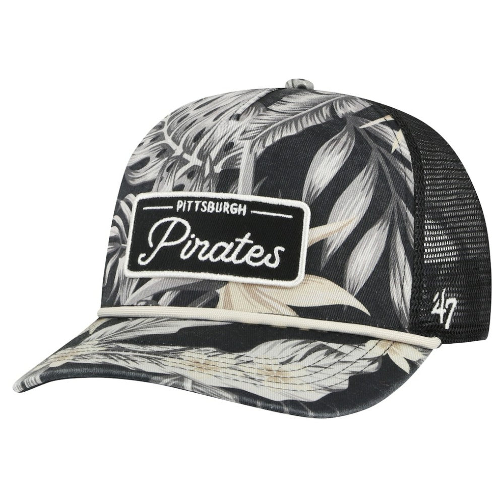 Pittsburgh Pirates Tropicalia Trucker Hitch Adjustable Hat - Black | 47 brand