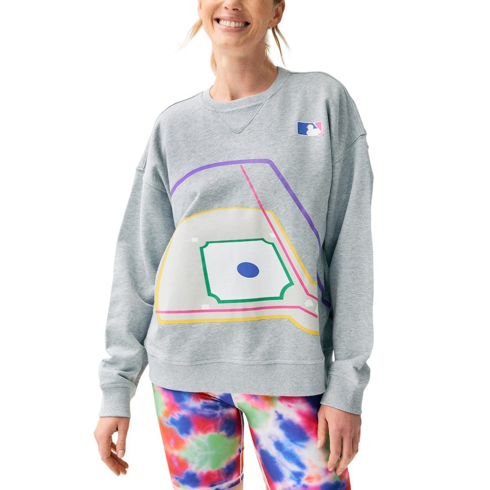 Terez MLB Women's Baseball Field Pullover Sweatshirt - Gray