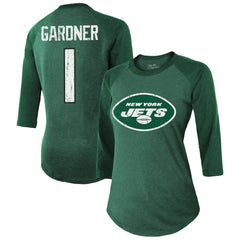 Ahmad Sauce Gardner New York Jets Majestic Threads Women's Player Name & Number Tri-Blend 3/4-Sleeve Fitted T-Shirt - Green online