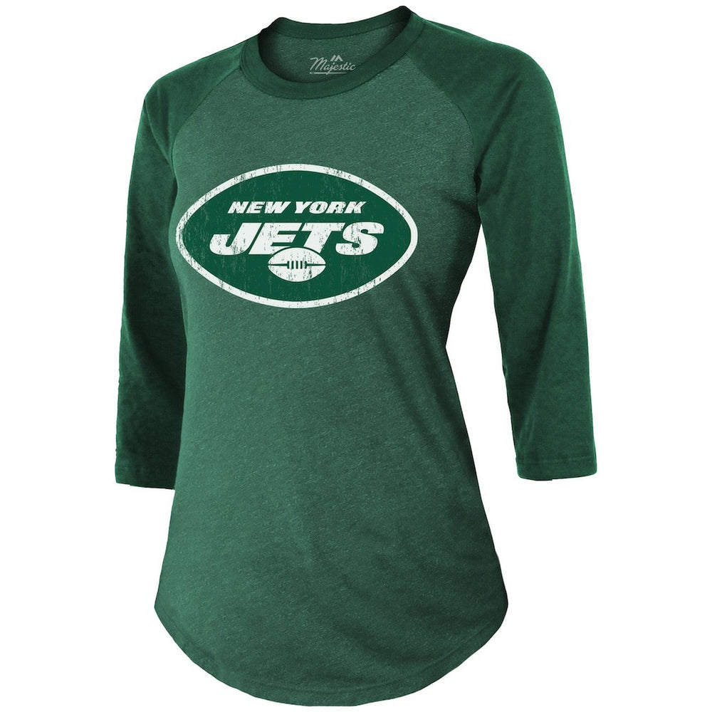 Ahmad Sauce Gardner New York Jets Majestic Threads Women's Player Name & Number Tri-Blend 3/4-Sleeve Fitted T-Shirt - Green online