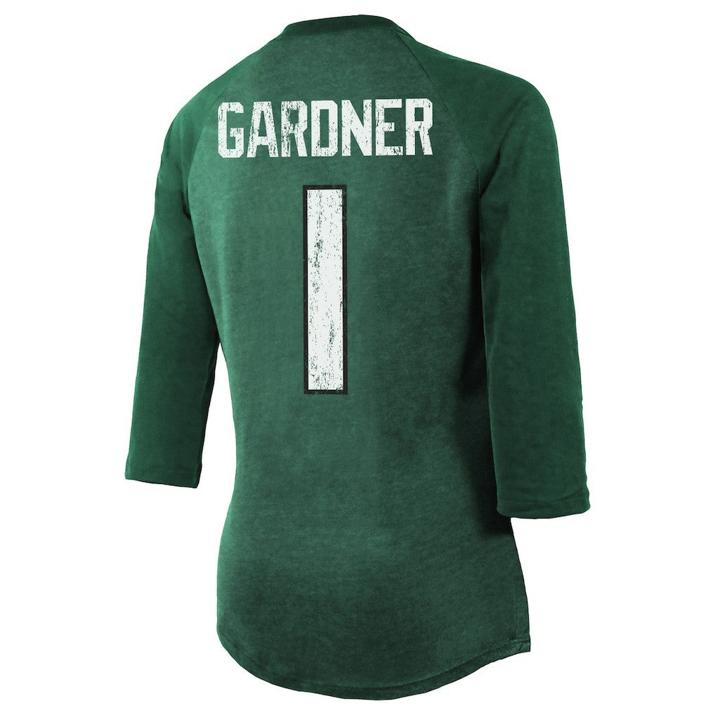 Ahmad Sauce Gardner New York Jets Majestic Threads Women's Player Name & Number Tri-Blend 3/4-Sleeve Fitted T-Shirt - Green online