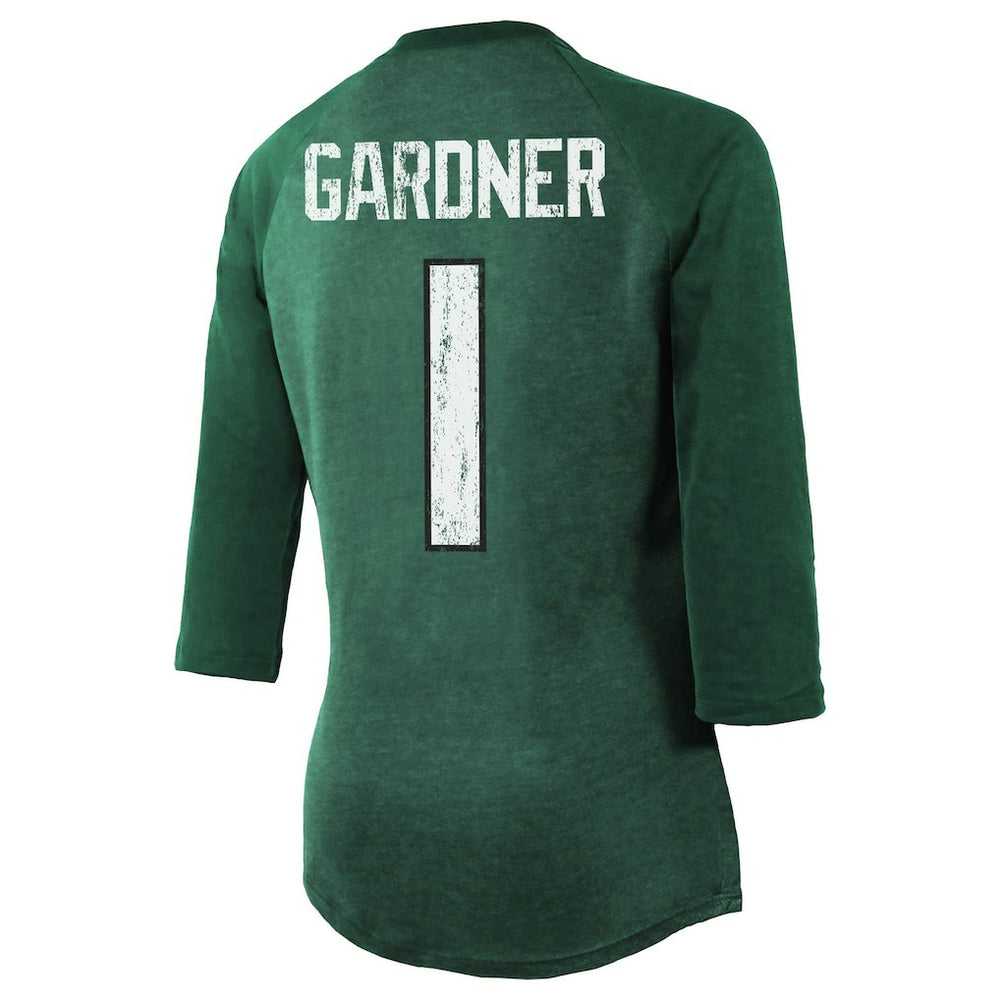 Ahmad Sauce Gardner New York Jets Majestic Threads Women's Player Name & Number Tri-Blend 3/4-Sleeve Fitted T-Shirt - Green online
