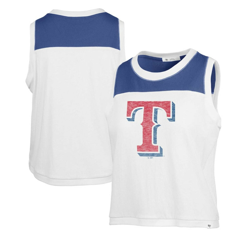 Texas Rangers Women's Premier Zoey Waist Length Tank Top - White | 47 brand
