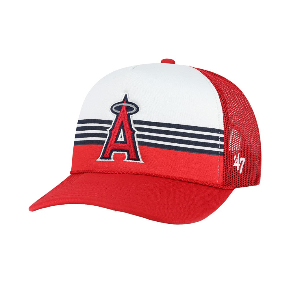 Los Angeles Angels Lift Off Foam Front Mesh Trucker Adjustable Hat - Red | 47 brand