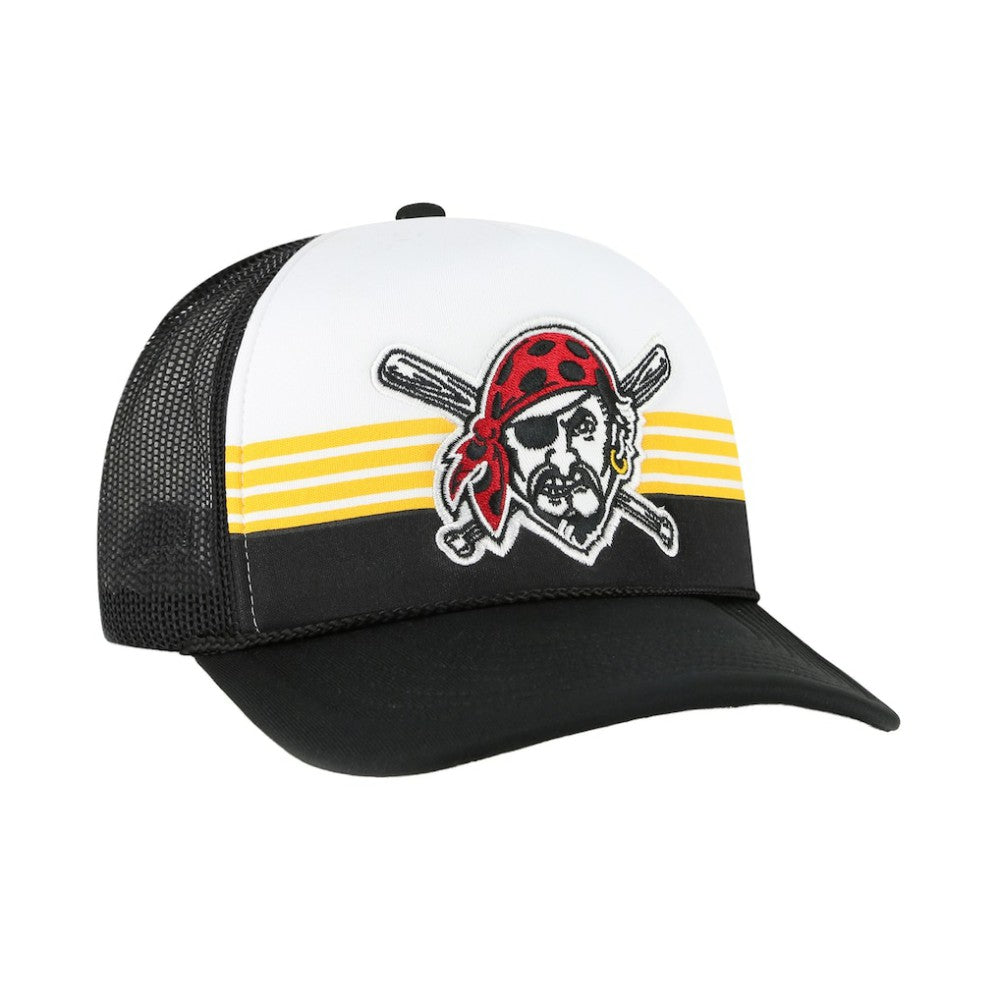 Pittsburgh Pirates Lift Off Foam Front Mesh Trucker Adjustable Hat - Black | 47 brand