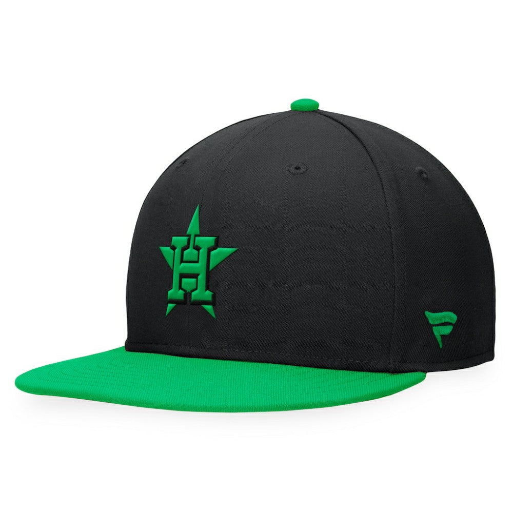 Houston Astros Lucky Snapback Hat - Black/Kelly Green